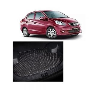 7D Car Trunk/Boot/Dicky PU Leatherette Mat for Amaze Old  - Black